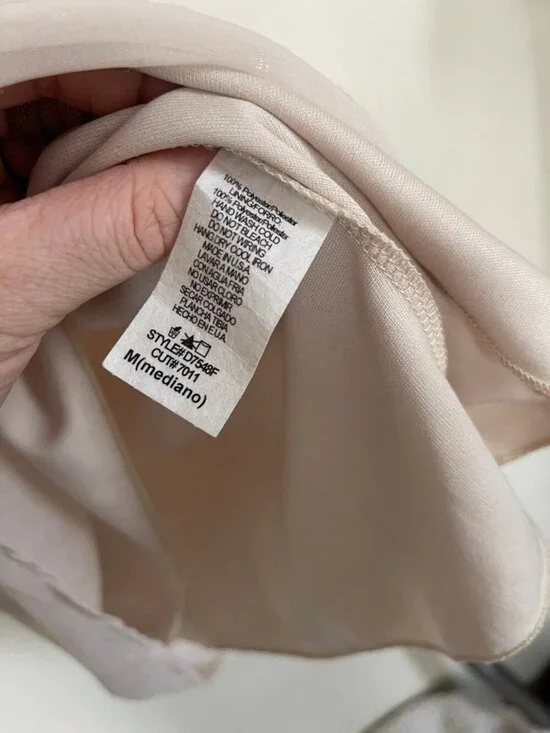 Francesca's Light Pink Dress Size Medium Sheer Sparkle Shimmer - Picture 7 of 9